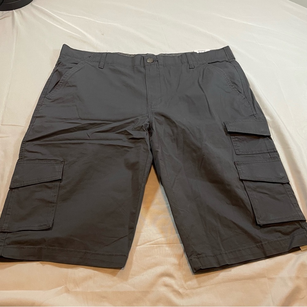 George Mens Cargo Shorts Charcoal Gray‎ Stretch Below The Knee Size 42
